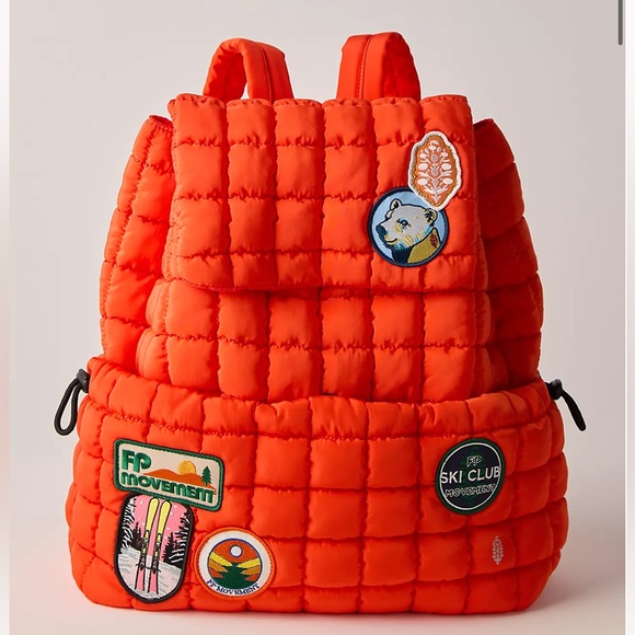 free people movement Handbags - FP Movement by Free People Orange Quilted Backpack